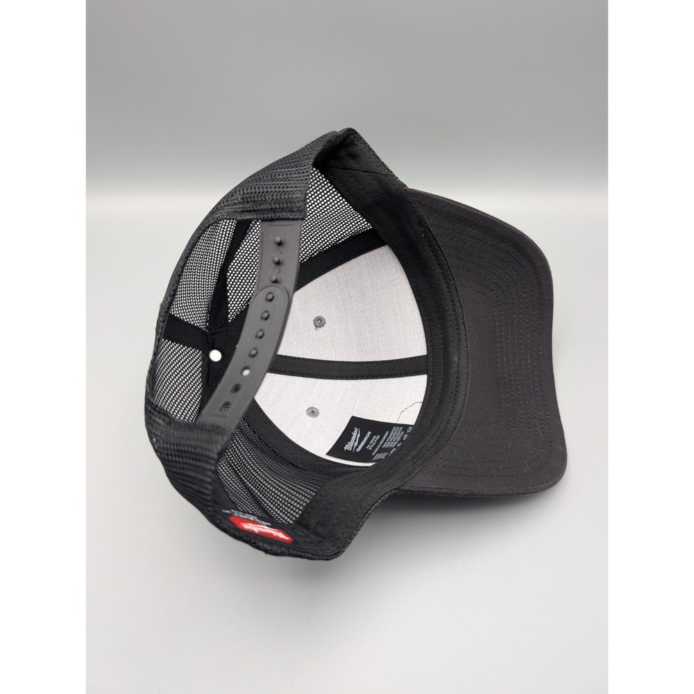 Milwaukee Tools Gridiron Hat Adjustable Snapback 505 Black/Gray Mesh Trucker Hat - Picture 6 of 7